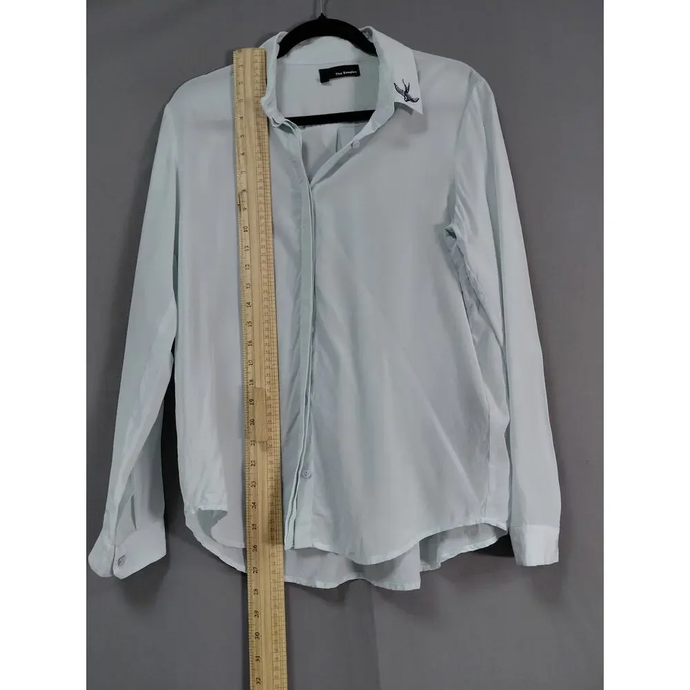 The Kooples Silk Blend White Embroidered Lightweight Blouse Women Size M